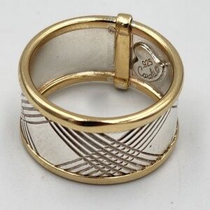 Sterling Silver with 14k Gold Accent Carolee Ring, Size 6